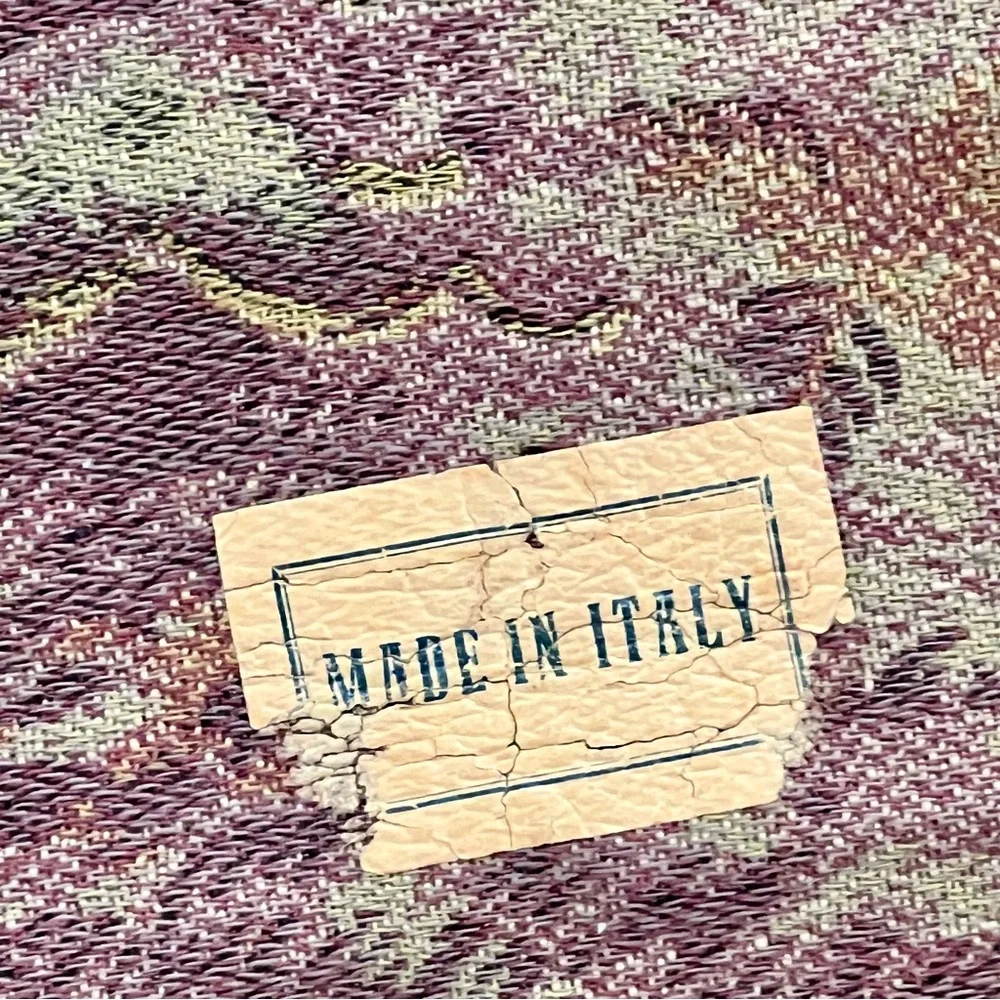 Vintage Needlepoint‎ Classic Italian Square Tapestry Rug Made In Italy 19”
